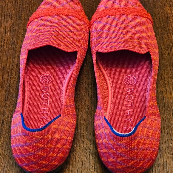 Rothy's Pomegranate Grid The Loafer Flats Size 8 - Picture 4 of 6